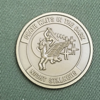 VINTAGE,  160TH SOAR, TASK FORCE 160, ''DEATH WAITS IN THE DARK'' CHALLENGE COIN
