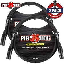 2-PACK Pig Hog PHDMX5 5FT 3-Pin XLR 6.58mm High Performance DMX Lighting Cable