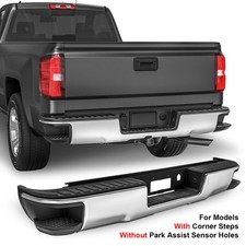 Chrome Rear Bumper For 2014-2018 Chevy Silverado Gmc Sierra 1500 W Corner Steps Chrome Rear Bumper For 2014-2018 Chevy Silverado Gmc Sierra 1500 W Corner Steps