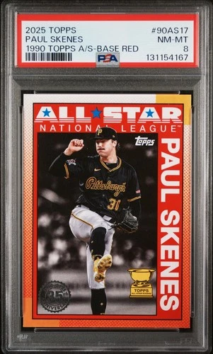 2025 Topps All Star Insert Red #90AS-17 RC Paul Skenes Pittsburgh Pirates PSA 8