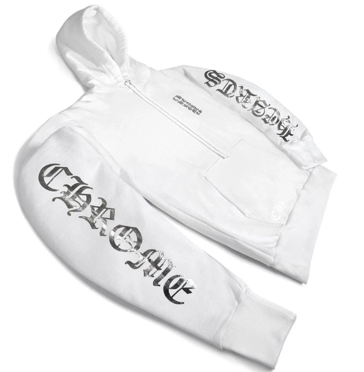 Size XXL - Chrome Hearts White Chrome Letter Hoodie White