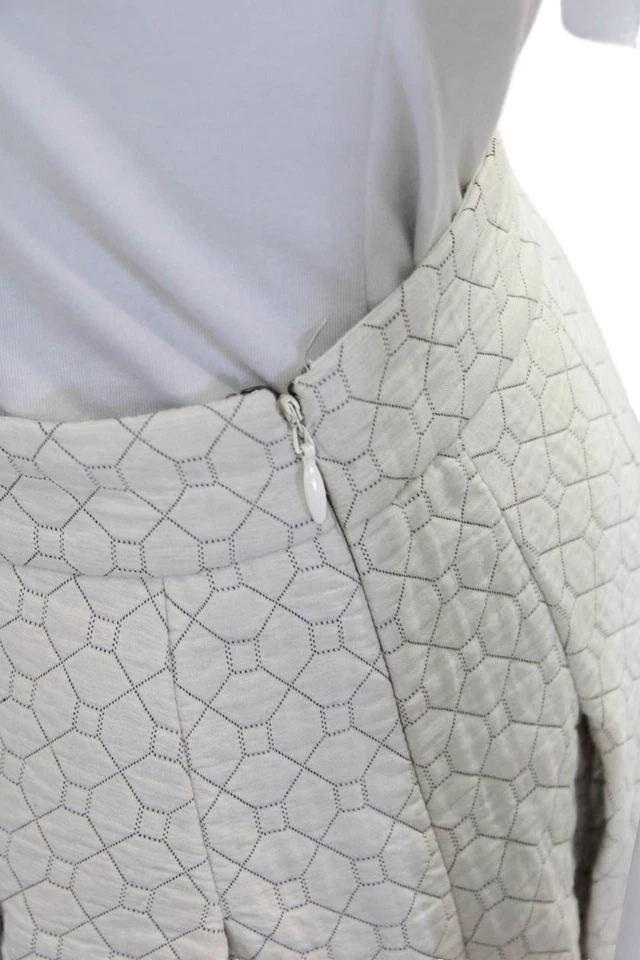 Falda 10 Crosby Derek Lam X Intermix Mujer Algodón Acolchado Estampado Blanca Talla 2 Foto 3 de 4