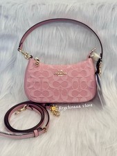 Coach Teri Mini Crossbody Bag In Light Pink Signature Denim NWT