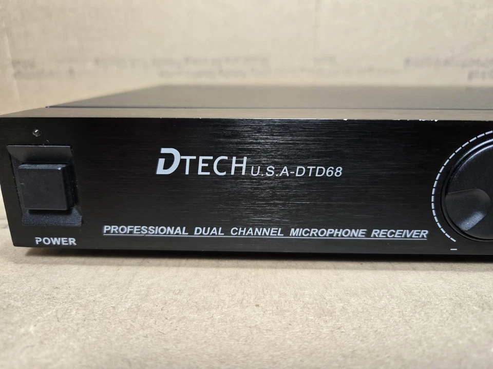 DTech DTD 68 Dual Channel Wireless Mic System Receiver, Missing 1 Antenna & Mics - Image 2 of 4