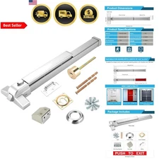 Emergency Exit Door Push Bar Stainless Steel Heavy Duty Commercial High Traffic