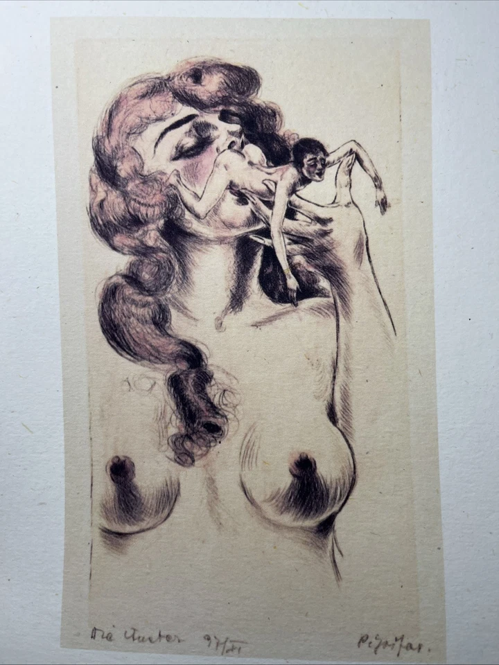 Artprint von 1920 "Erotische Groteske - Pipifax" Kunstdruck auf Papier de Paille - Bild 3 von 3