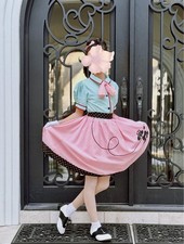 50s outfits for girls poodle skirt costume Halloween party dress up Saddle Shoes