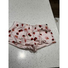 Strawberry Shortcake Pink Character Print Pajama Shorts Kids XS Elastic Waist