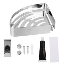 Bathroom Corner Storage Rack Multifunction Bathroom Triangle Rack with Hooks