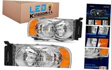 Headlight Assembly, DOT-certified, Fit 02-05 Ram OE-Chrome/Amber/Clear Dodge