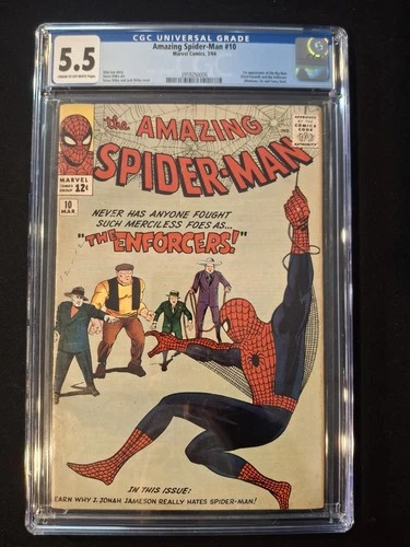 Amazing Spider-Man 10 Marvel 1964 CGC 5.5 1st Appearance The Enforcers