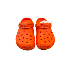 Crocs Orange Classic Clogs Unisex Adult Lightweight Comfort Sandals Water Shoes