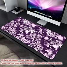 Printed Design   Not Textured Purple Floral Desk Mat Gaming Mouse Pad 1pc - No