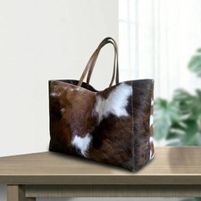 Women's Hobo Slouch Bag Real Leather Cow Hair Large Leather Bag
