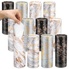 Thenshop 12 Pcs Car Tissue Holder with Facial Tissue Bulk, Cylinder Car