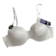 Bali Concealers Underwire Bra Women 36D White Back Smoothing 3235 Comfort-U A62