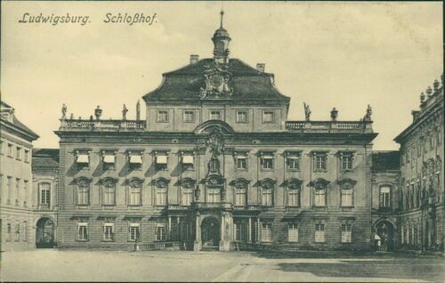 Ansichtskarte Ludwigsburg Schlosshof Brunnen (Nr.9668) -II