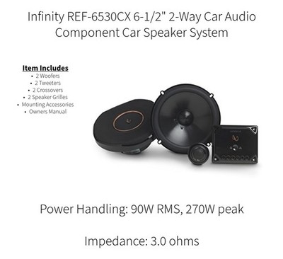 Infinity Reference REF 6530cx 6,5 ZOLL 2-WEGE Auto Audio Komponenten Lautsprechersystem