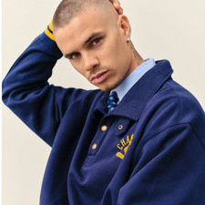 Champion Men's Physical Education Sweatshirt - Navy - Gold - S - C8