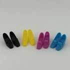 Vintage Barbie MOD Pilgrim Shoes Lot 4 Pairs Aqua Magenta Yellow Black 60s 70s