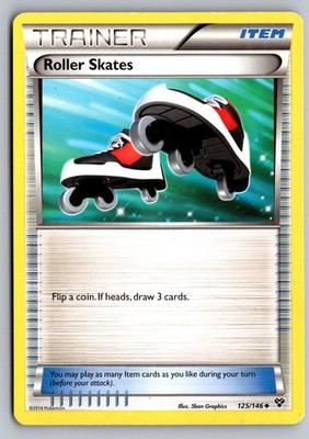 Roller Skates 125/146 Uncommon XY Pokemon Moderately Played