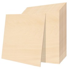 Plywood Sheets, 300 x 300mm, 3mm Thickness, Smooth, Unpainted Basswood Pla...