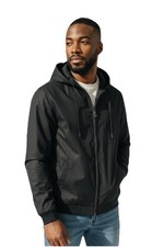 Jacobs By Marc Jacobs Size Large Black Canvas Hooded Zip Out Sherpa Lined Coat