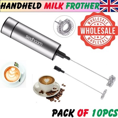 Hand Kaffee Milch Aufschäumer Elektrisch Eierschläger Einzel Doppel Schneebesen 10er Pack