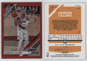 2019-20 Panini Donruss Optic Red Prizm /99 Damian Lillard #7