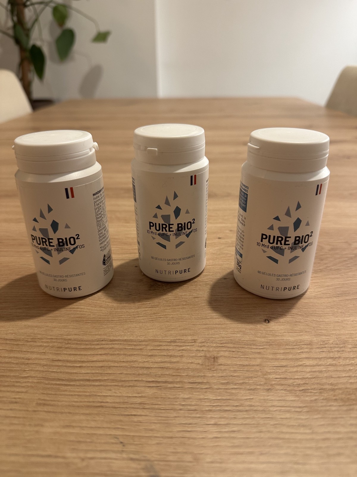 Pré et probiotiques Pure Bio2 NUTRIPURE compléments en 180 gélules pour une cure de 3 mois