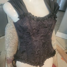 Shein Side Zipper Black S 36 Lace Up Back Corset Shapewear