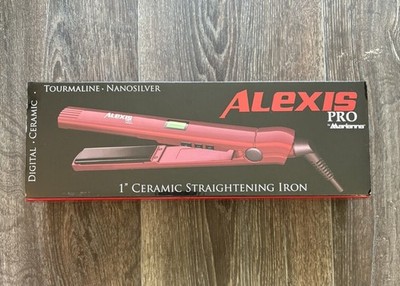 Marianna Alexis Pro 1'' Ceramic Tourmaline Nanosilver Digital Flat Iron Red