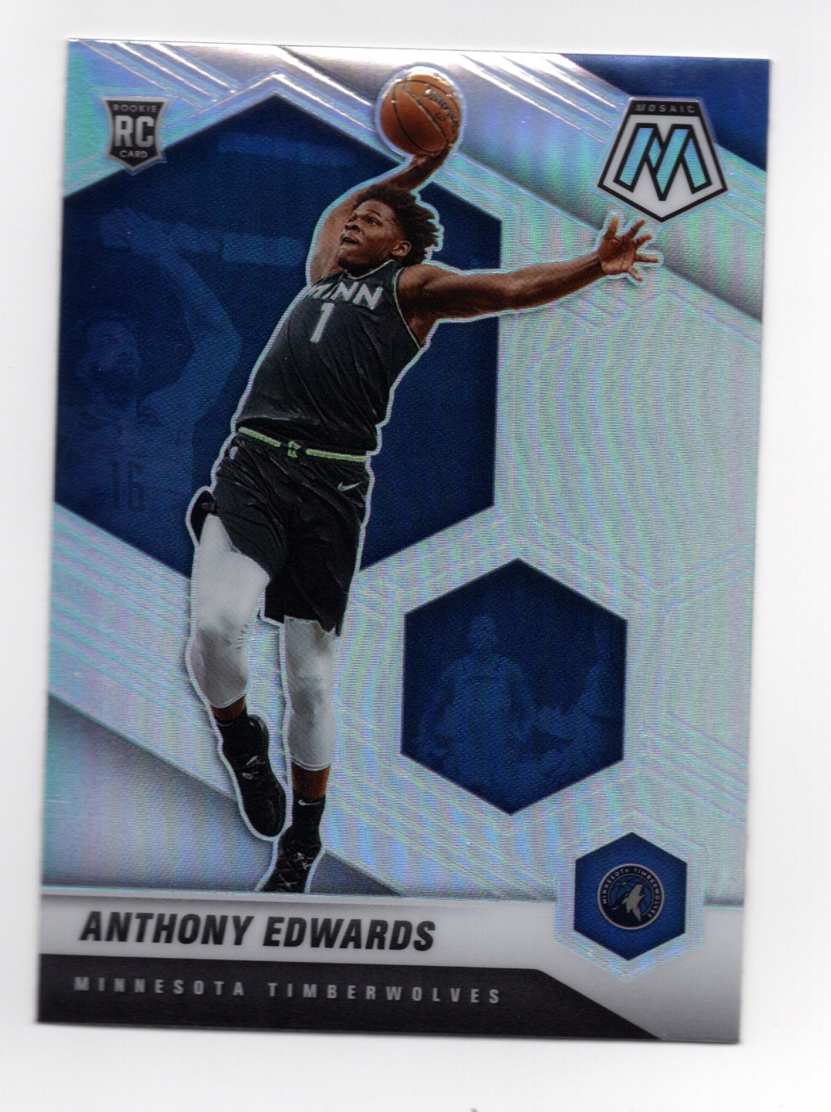 2020-21 Mosaic Silver Anthony Edwards RC Card #201 - Minnesota Timberwolves