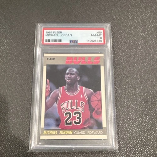 Fleer 1987-88 Michael Jordan #59 Base Set Chicago Bulls PSA 8