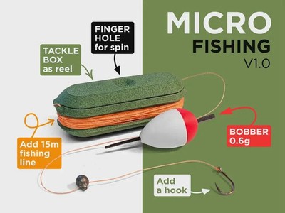 Mini Fishing Rod & Tackle Box   Pocket Survival Fishing Tool
