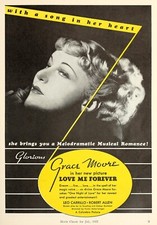 Grace Moore - Love Me Forever movie ad - 1935 - 4 x 6 inch Photo Reprint