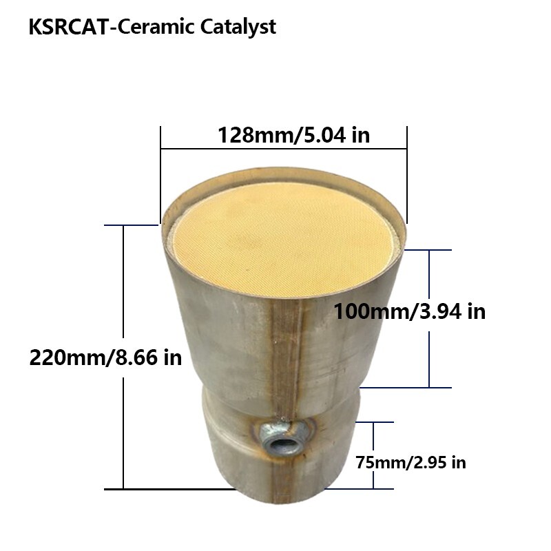 128*220 mm Ceramic Gasoline Catalyst with Metal Coating for
