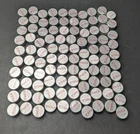 Vintage 100 Silver Coke Coca Cola Bottle Top Caps 1 1/8" Diam -Lot 2 No Threads
