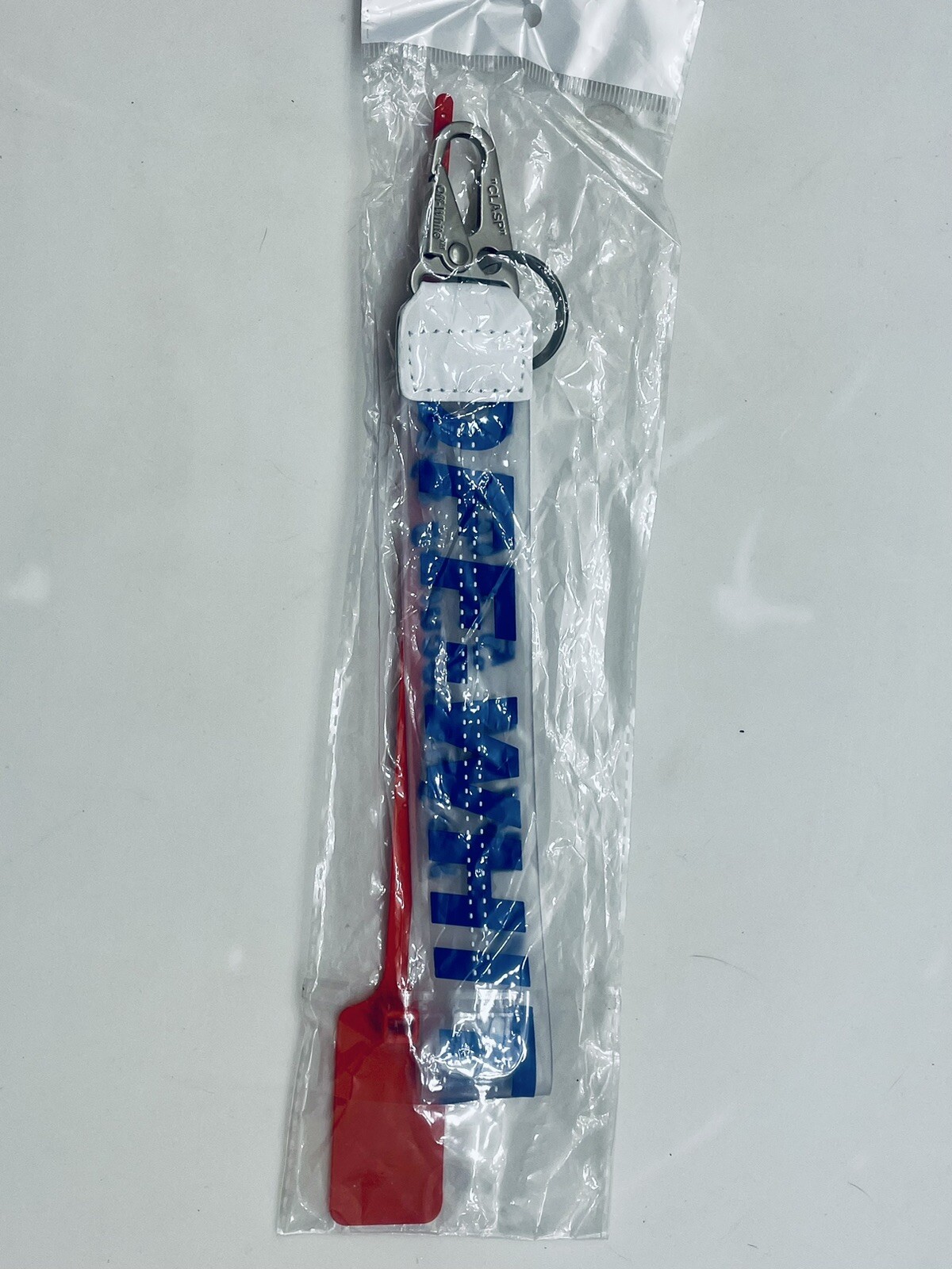 OFF-WHITE Industrial NEON BLUE 10” Key Chain Lanyard With Zip Tie 2013