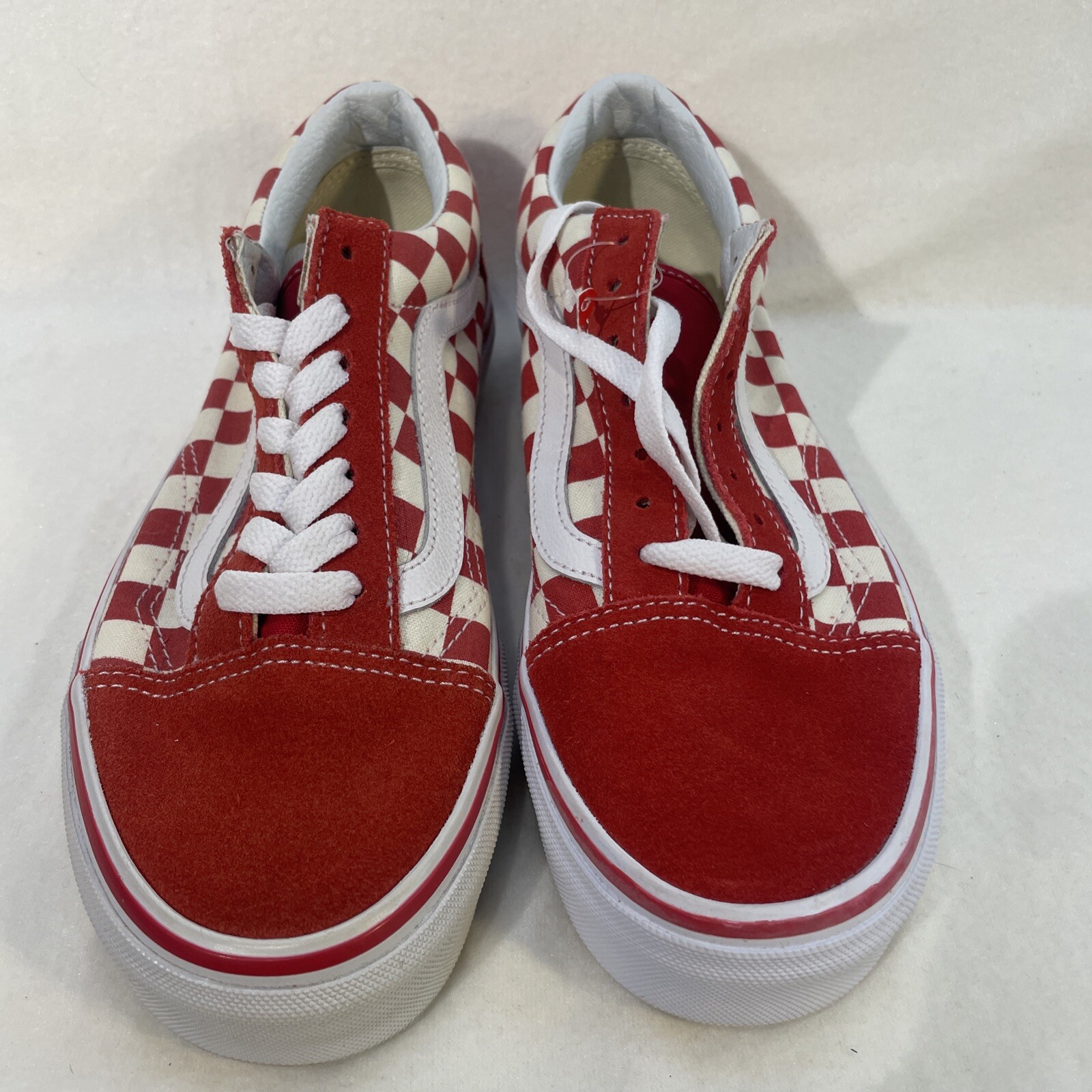 Vans Red White Checkerboard Low Top SK8 Skateboard Shoes Size Mens 5.5 Women's 7