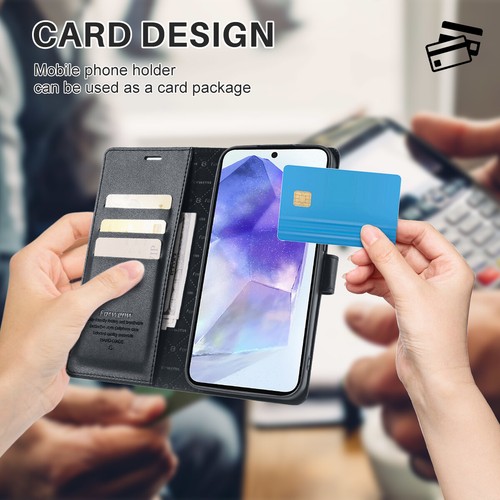 Custodia a portafoglio magnetica in pelle per Samsung Galaxy A15 A25 A35 A55 - Foto 9 di 33