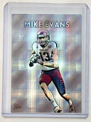 Mike Evans Limited Edition Artist Signed ''Texas A&M Aggies'' Refractor Card 1/1