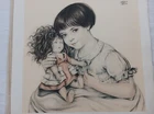 WALTER SAUER CHILD PORTRAIT DOLL LITHOGRAPH PAPER ARCH 1930