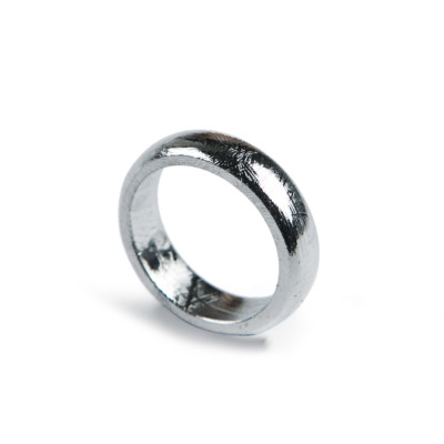 Genuine Natural Gibeon Meteorite Silver Plated Round Style Ring Size 11