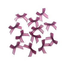 24 x 3.1cm Burgundy Organza Ribbon Bows Fabric Mini Embellishment Craft 6mm