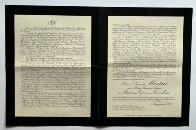 LOUIS DE MONTEIL Martin Tyrac Marcelles FAIRE PART Fayolle ROLLAND BLOMAC 1929