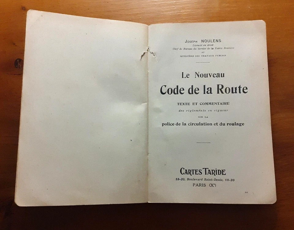 Ancien Manuel - Le nouveau code de la route par Joseph NOULENS - Année 1923 - Photo 3/4