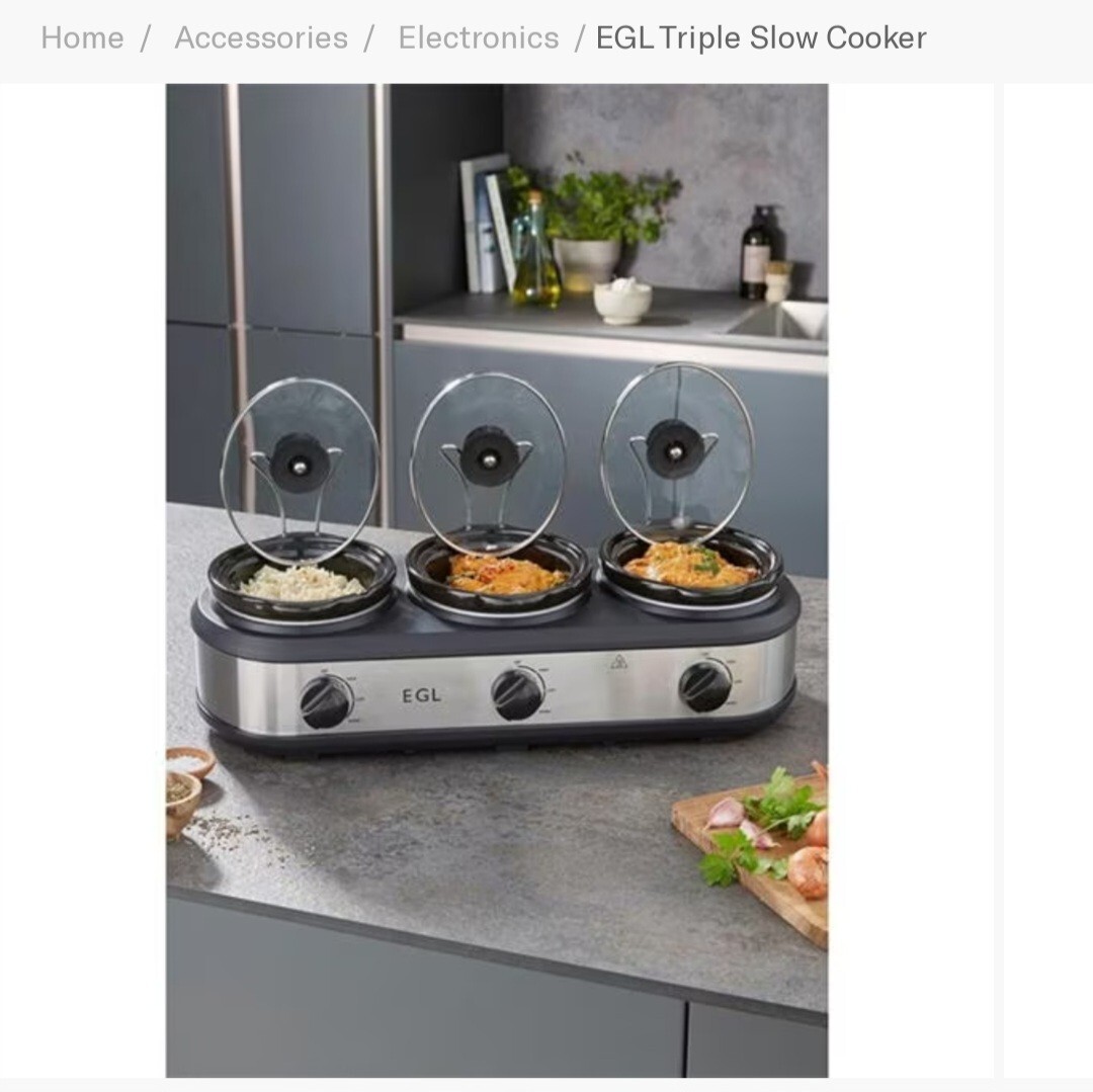 EGL Triple Slow Cooker eBay