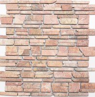 Marmor Verbundmosaik Rossoverona Naturstein Mosaik 40-0220 | 10 Mosaikmatten