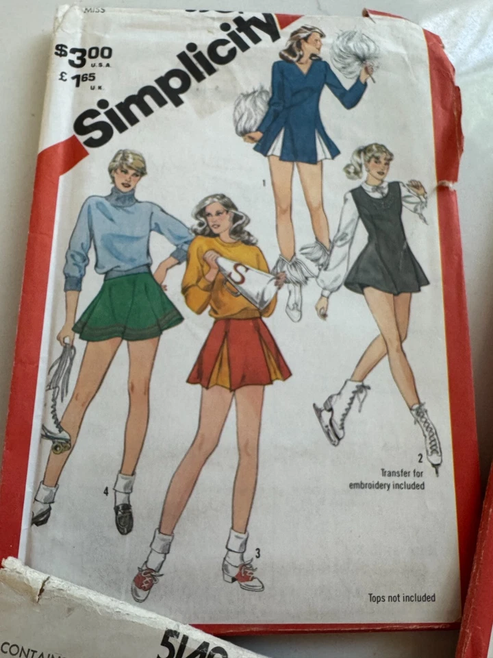 11 Cheerleader Skate Tennis Dress Sew Pattern Lot Simplicity Vintage New Costume - Image 2 of 4